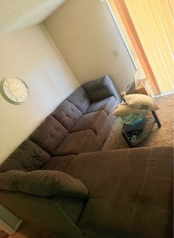 MOVING MUST GO! Grey sofa with chaise lounge