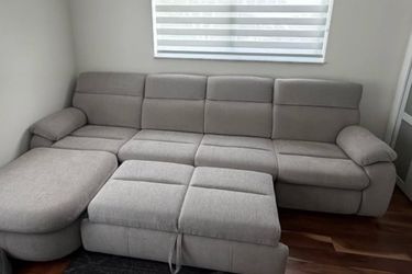 Gray Powered Recliner Couch w Pullout Bed - Free Delivery 🛻
