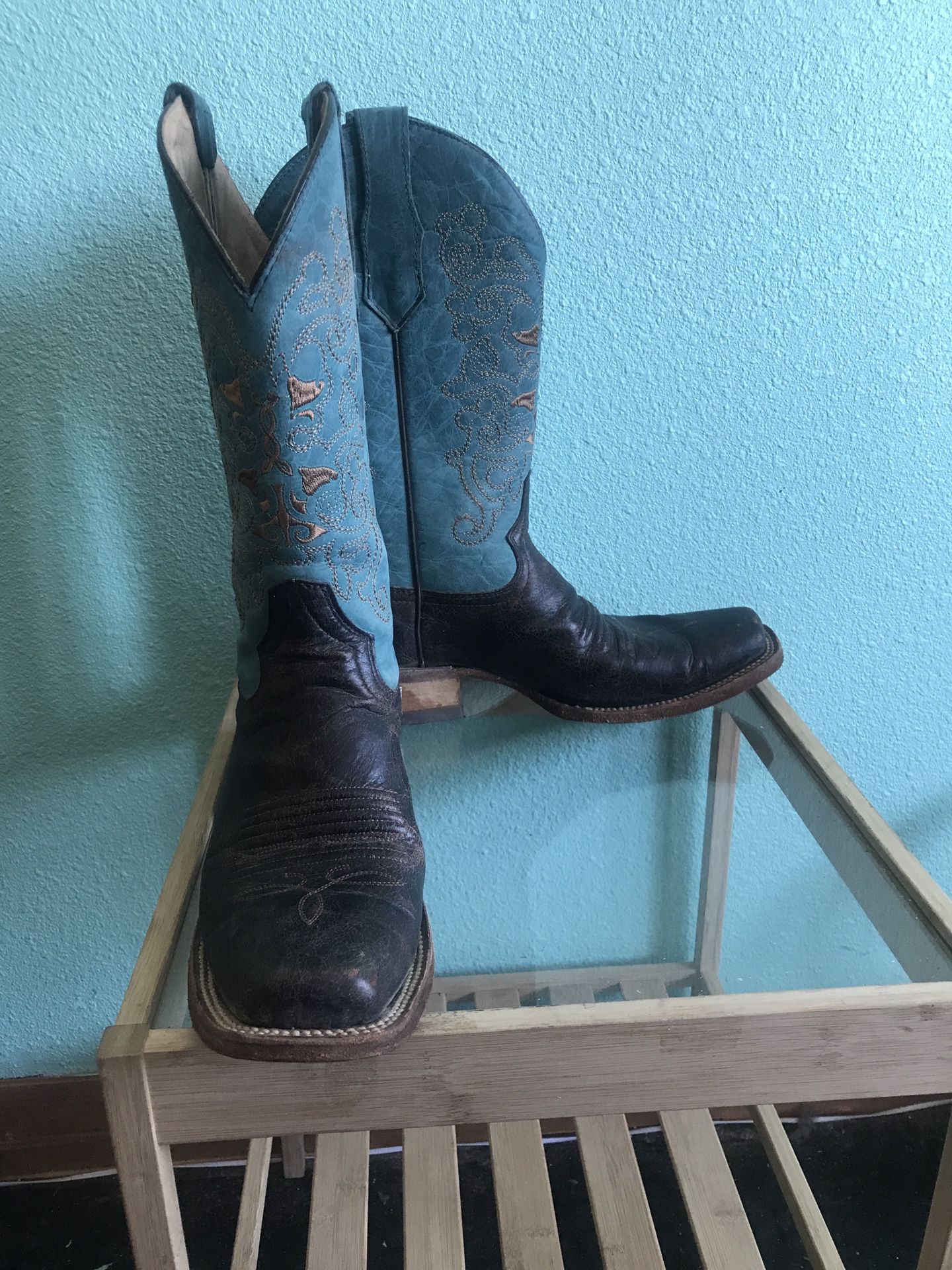 Circle G Western Boot - Size 9.5 M - Blue/Brown