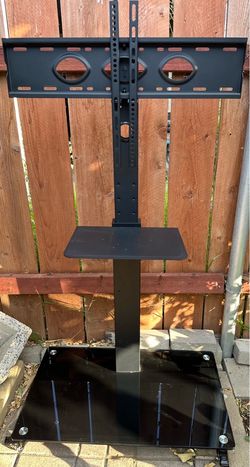 Mobile TV Stand with Wheels & Tempered Glass Base - Fits 32"-65" TVs