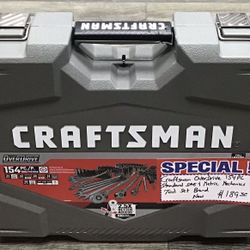 Craftsman OverDrive 154pc Standard SAE & Metric Mechanics Tool Set Brand New 