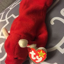 Rare Beanie Babies Snort The Bull Vintage 1995 Tag Errors PVC.