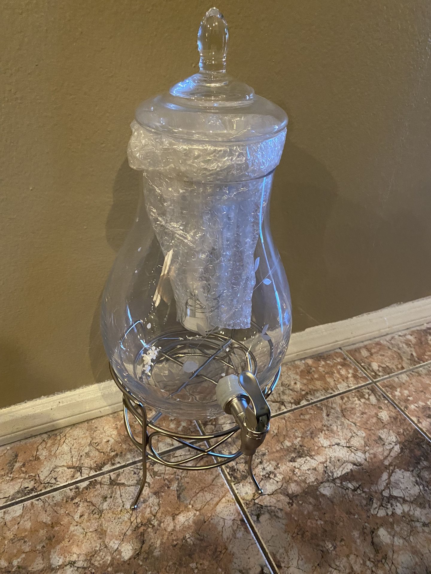 Princess House Dispensador De Agua Fresca Con Vase De Metal