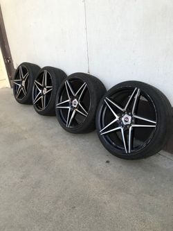 20x8 Spec-1 Concave Wheels & Semi-New Tires (Full Set)