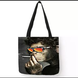 Tote Bag Monkey Smoking