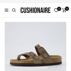 Cushionaire Lucky Cork Footbed Sandals. Womens 9