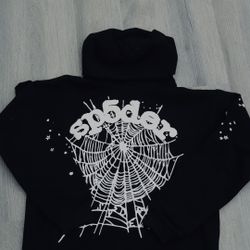 Sp5der Black OG Web Hoodie- Size M