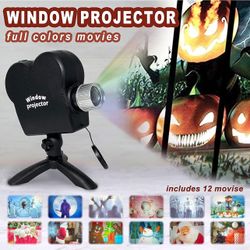 Christmas Holographic Projector,Christmas Hologram Projector Christmas Window Projector Decorations,Lights Outdoor Portable Holographic Projection wit