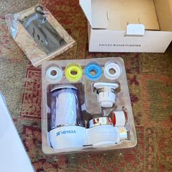 HEYAXA Water Filter for Sink, Faucet Mount Water Filtration System, for Kitchen, Bathroom, Reduces Lead, Chlorine, Bad Taste, Fits Standard Faucets