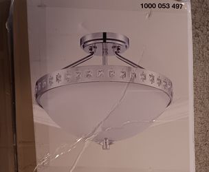 Hampton Bay Wilikies 2 Light Pollished Chrome Semi-flush Mount, # 1000 053 497