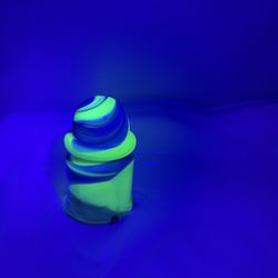 Antique House Of Akro Agget slag glass model T blue uranium insulator ashtray shift knob