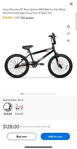 Hyper Bicycles 20 Boy s Spinner BMX Bike for Kids Black Recommended Ages Group 8 to 13 Years Old for Sale in Plainfield IL OfferUp