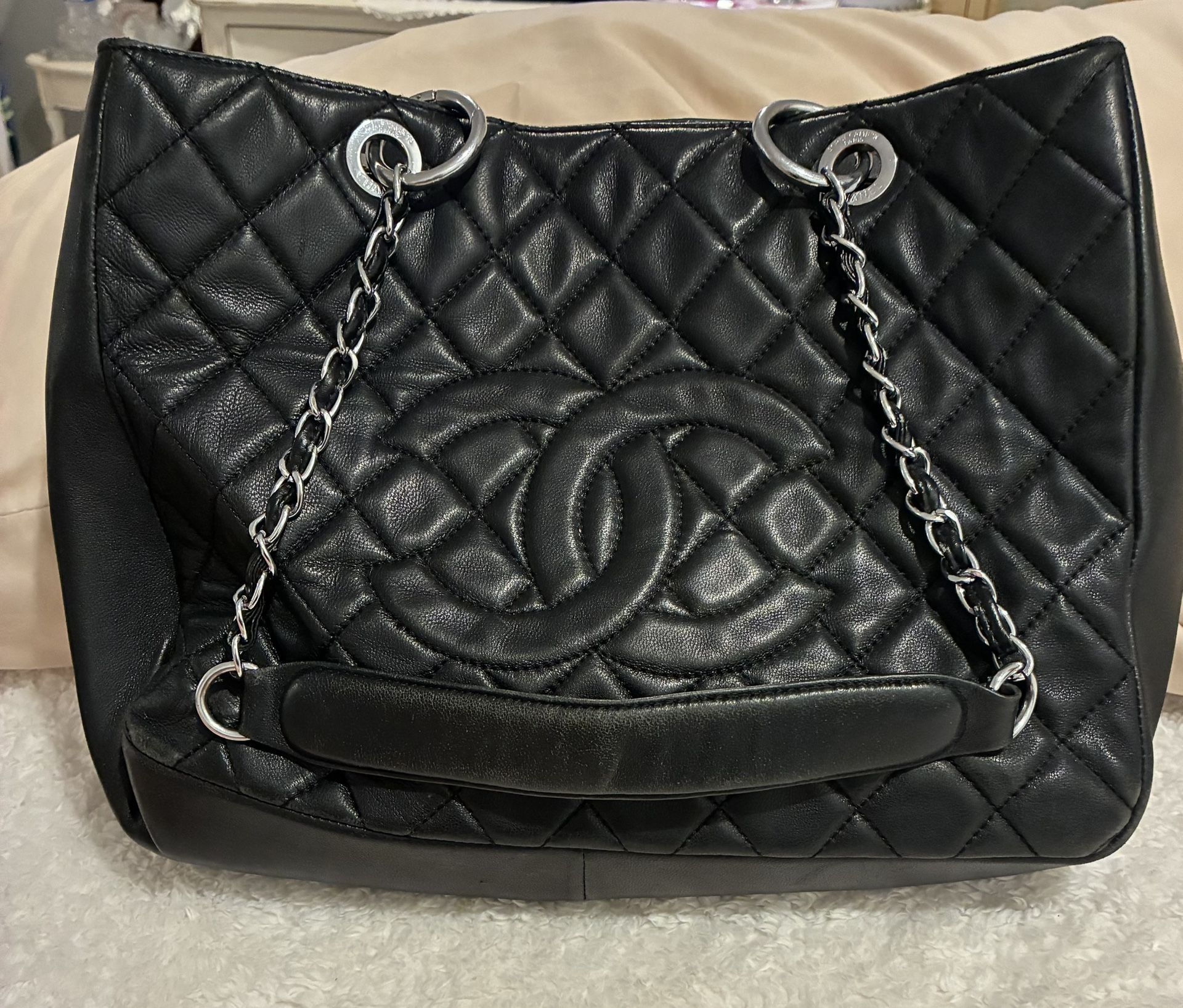 Chanel Black Quilted Caviar Tote
