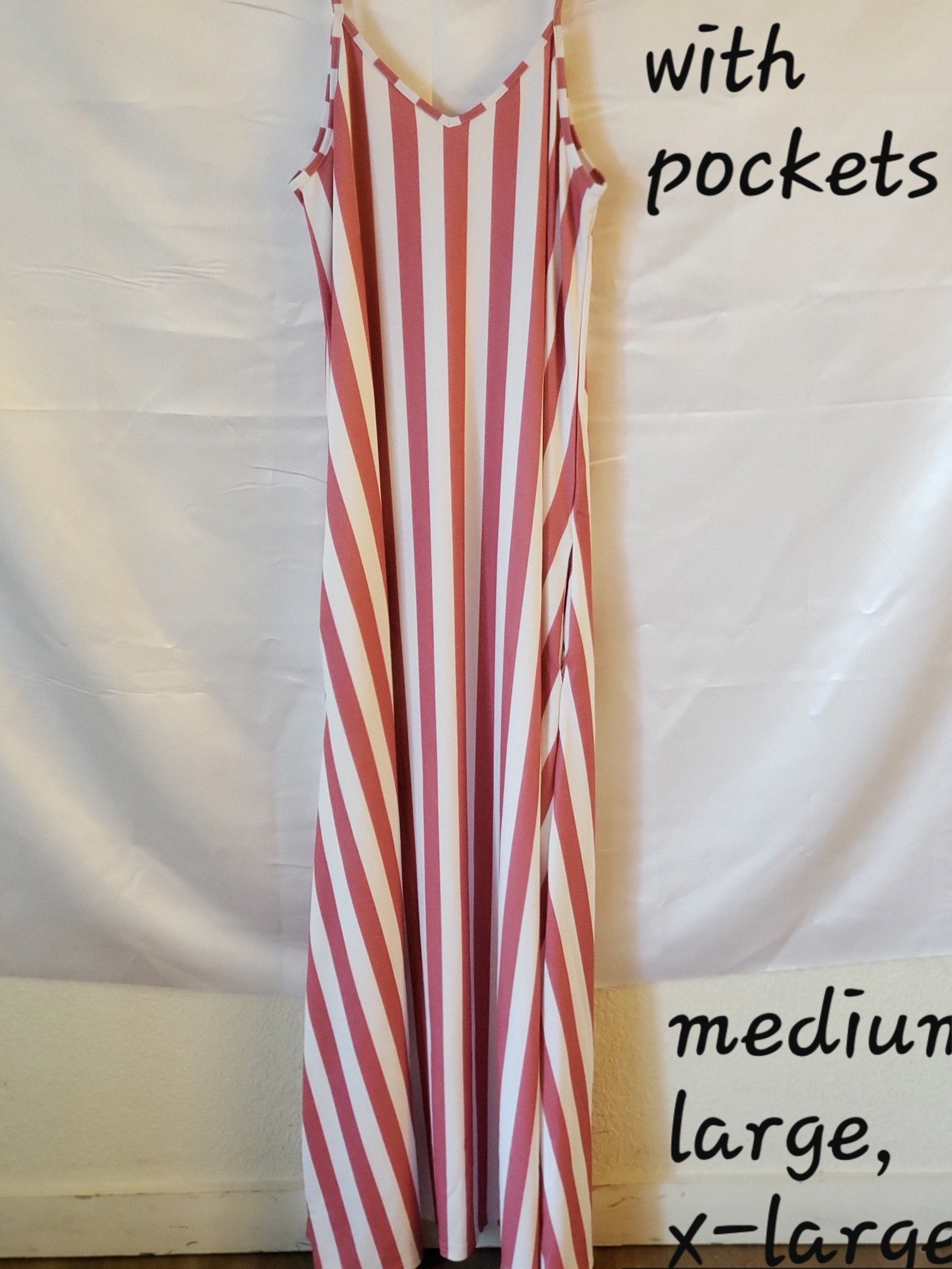 Pink & White stripe maxi dress