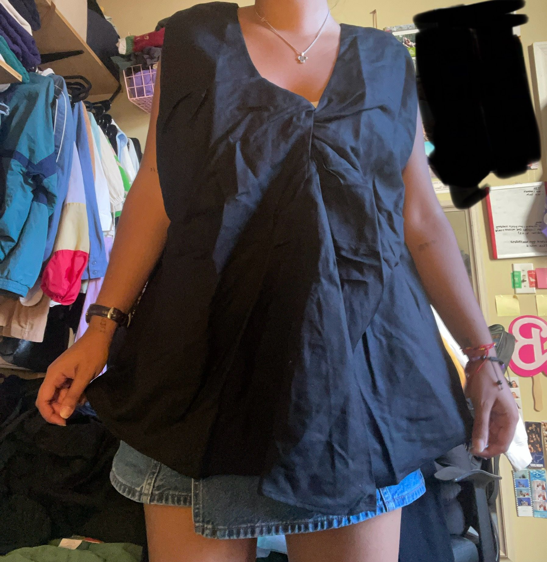 COS Black V-Neck Blouse