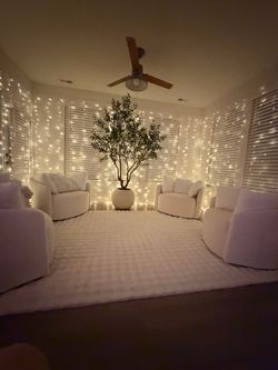 CREAM BOUCLE CHAIRS