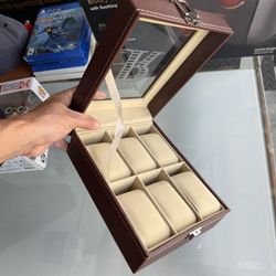 New Wooden Watch Holder Organizer, Case With 6 Separate Slots