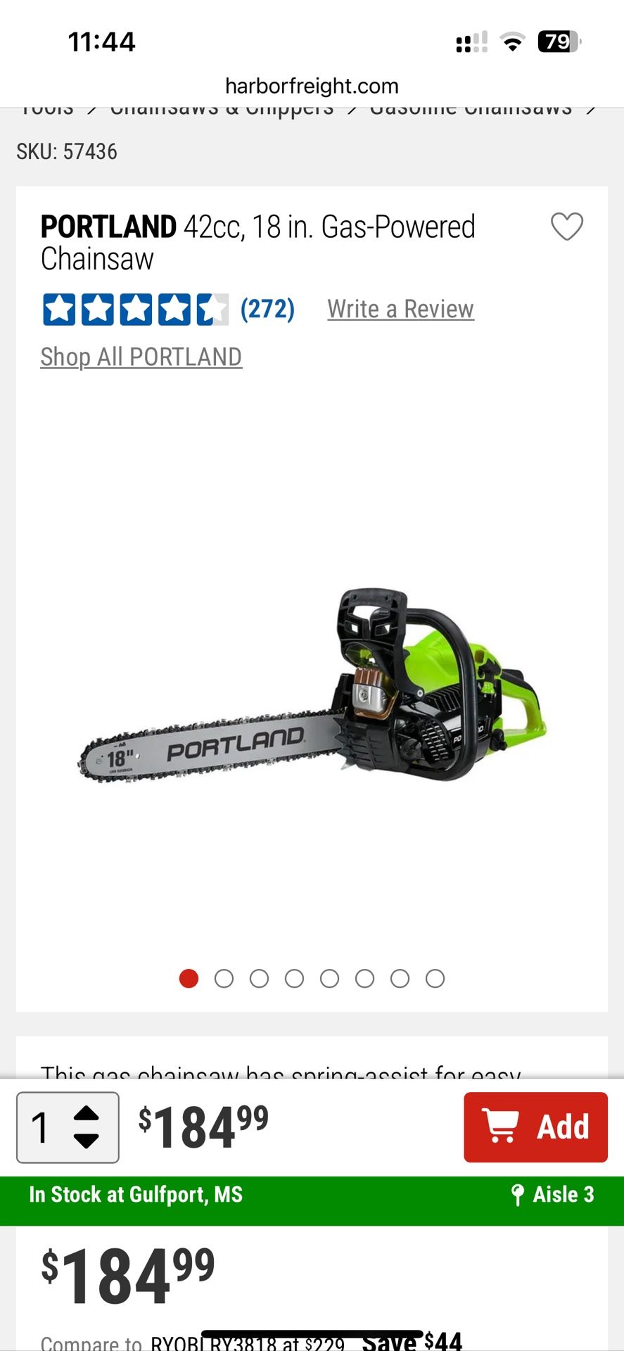 18” Portland Chainsaw