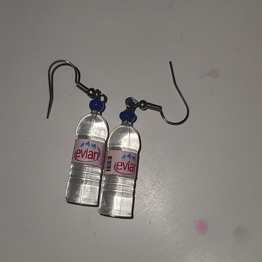 Evian Water Bottle Earrings