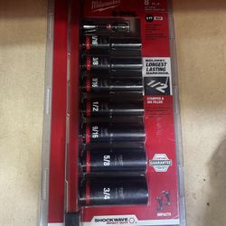 Milwaukee 8pcs 3/8” Drive Impact Socket Set