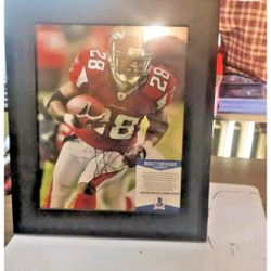 Atlanta Falcons Warrick Dunn Signed Framed 