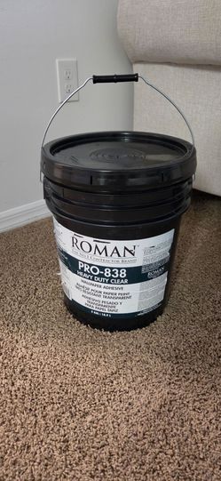Roman, PRO-838 Heavy Duty Clear Wallpaper Adhesive, (5 Gallon Container)