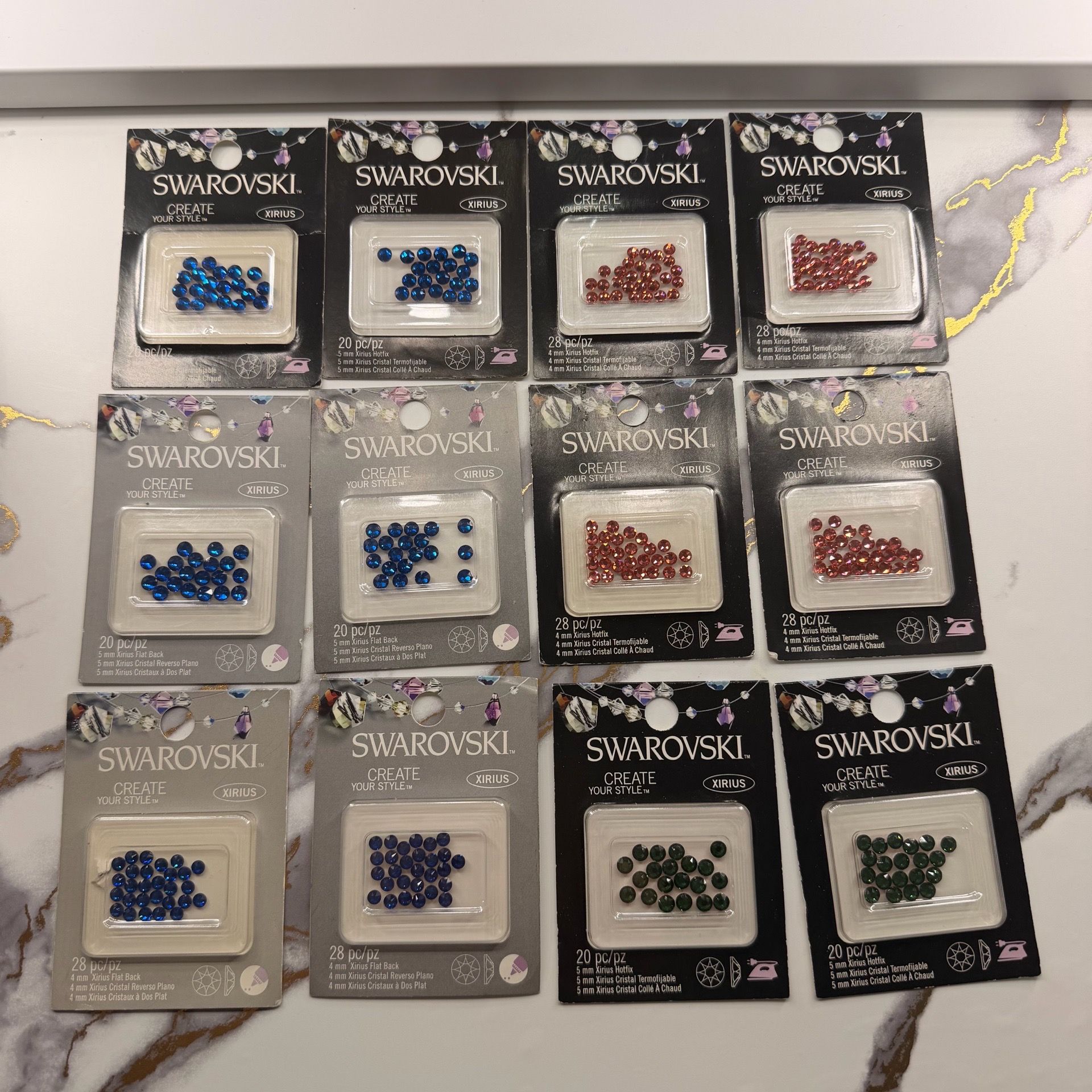 Swarovski Crystals Flat Back Bundle (very sparkly in person)