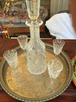 Antique Chrystal sherry set