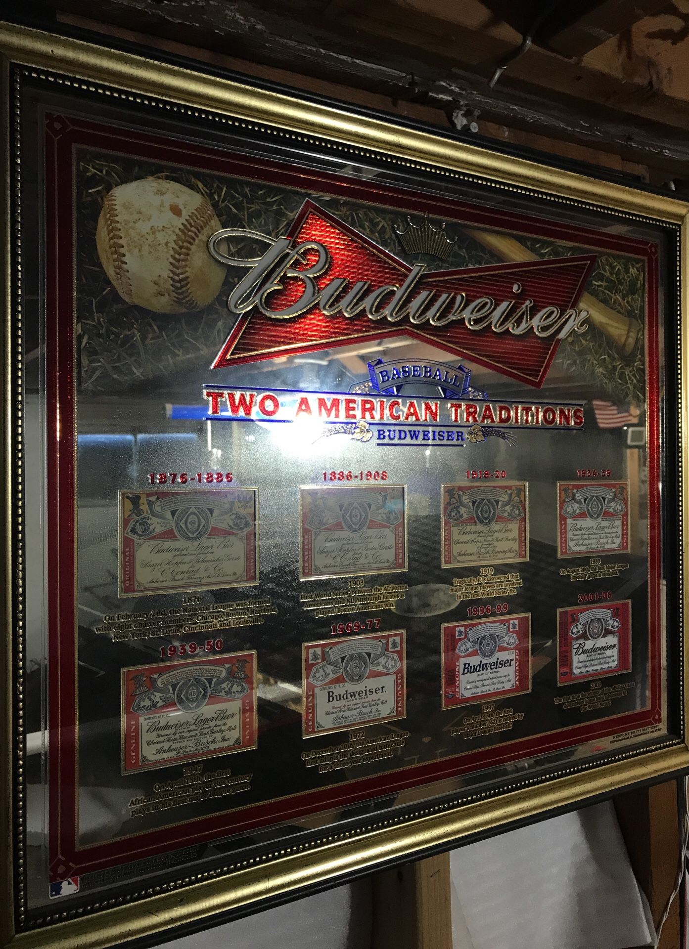 Baseball Budweiser mirror