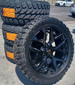 22” Chevy Silverado GMC Sierra Replica Wheels & Tires Off-Road Tahoe Yukon Escalade Suburban Rines Y