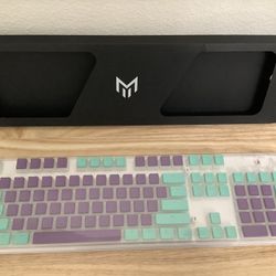 Matrix Keyboards Gaming Keycaps, Purple/Mint Green