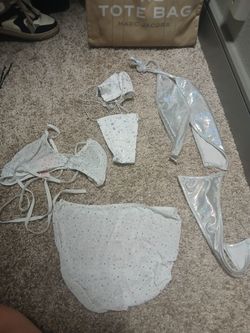 White Rhinestone Festival Rave Outfit Set