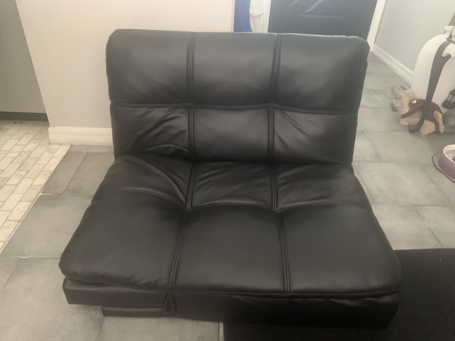 Adjustable Black Vegan Leather Chair