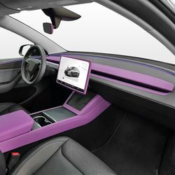 Purple Interior Covers Trims Kit for Tesla Model Y/3 Accessories 2024-2026 for Model Y Juniper 25-26 & 3 Highland 24-26, Includes dashboard, Console, 