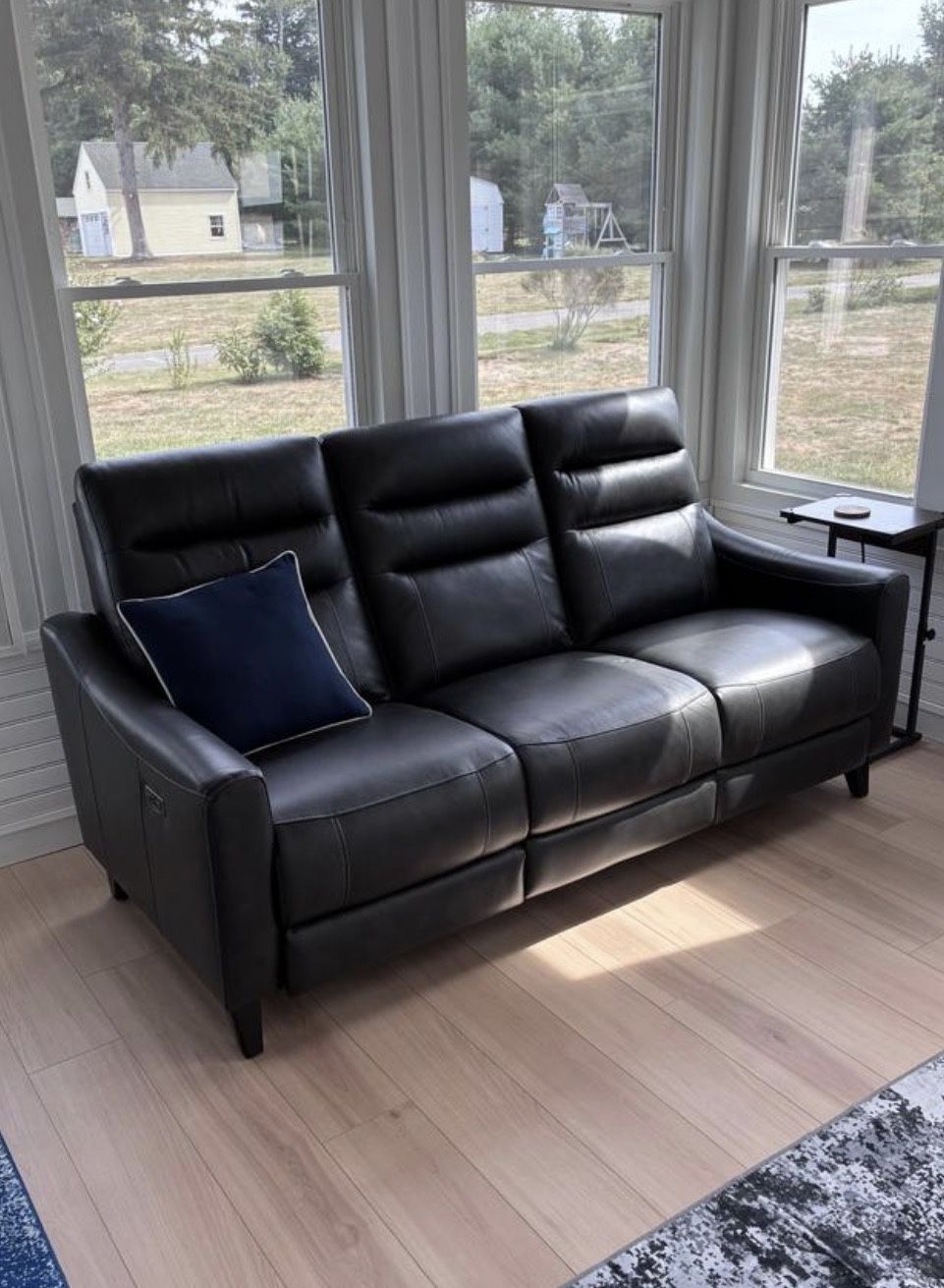 Graham Power Leather Sofa And Loveseat w/ Power Headrest