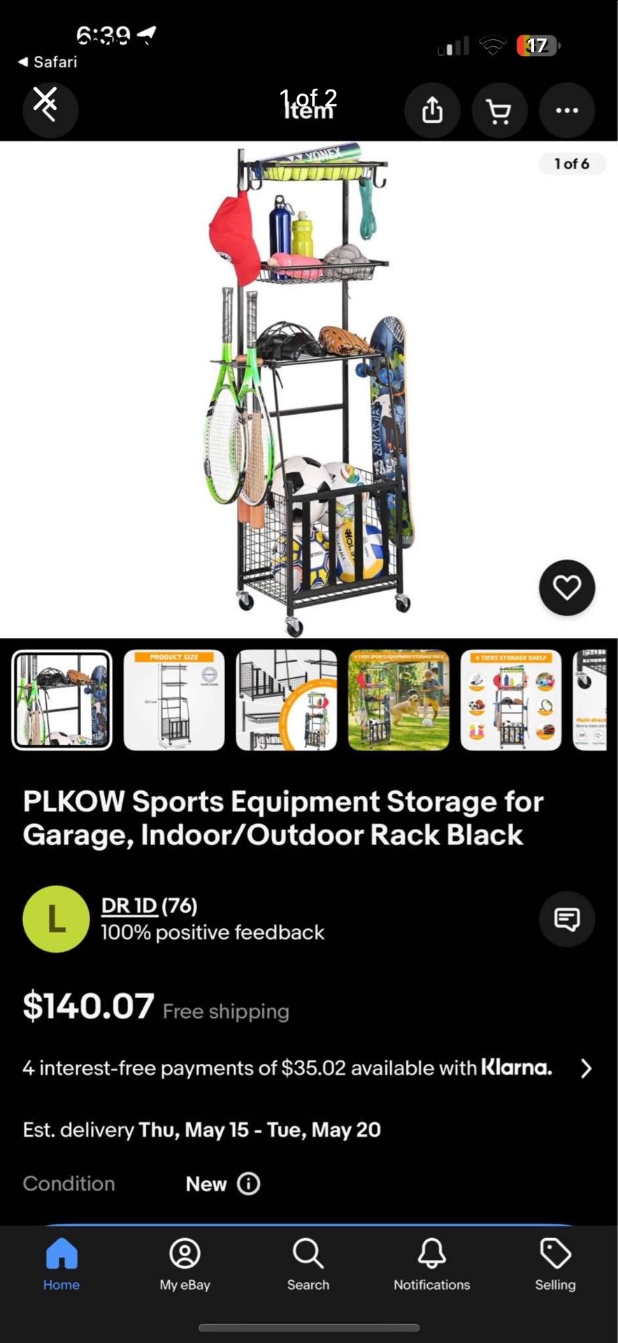 NEW Pklow Sports Equipment Rack – $100 (Retails for $140!)