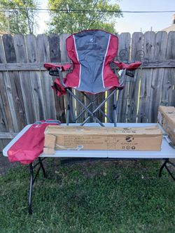 Alpha Camp Big Boy XL Chair. Red/Gray