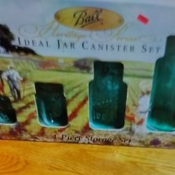 Ball Heritage Aqua Jars Set Of 4. Original Set In Box