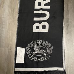 Burberry Black/Grey Knight Cashmere Scarf