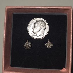 Silver Fighter Jet Earrings