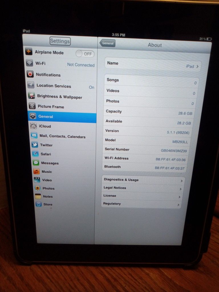 Like New 1st Edition iPad Model #,A1219 - 32gb With Voice Over All Programs Listed New $599.99 My Price $125 Firm
