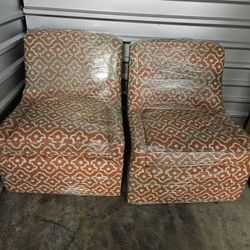 Orange & White Accent Chairs