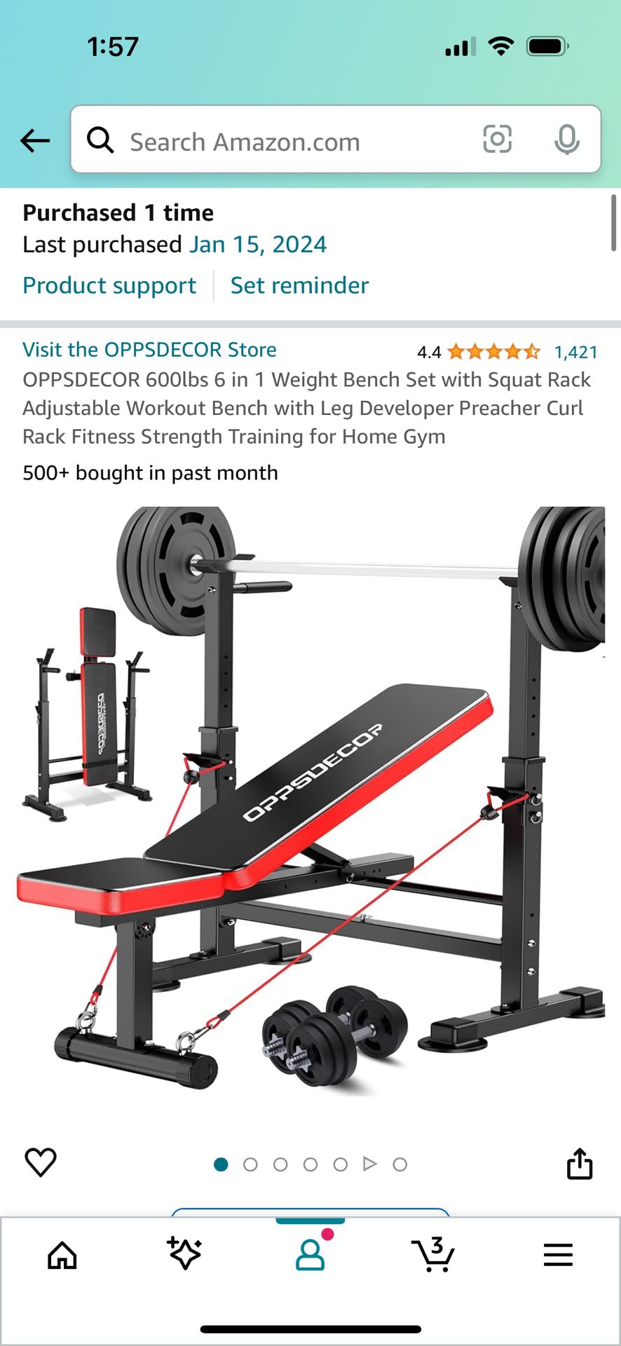 6 in 1 weight bench set with squat rack