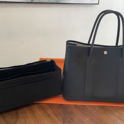 Hermes Garden Party 36 Black Leather 