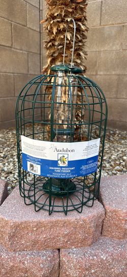 Audubon Squirrel-Resistant Caged Tube Bird Feeder 