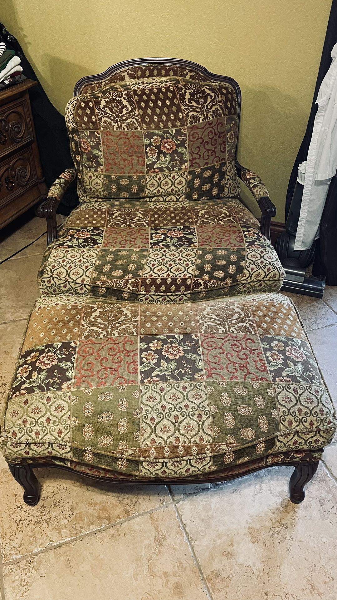 Antique sofa with ottoman $200.00 CASH, TEXT FOR PRICES. 