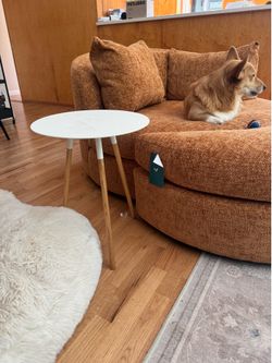 Yamazaki modern white round side table