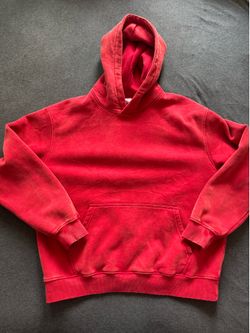 Blank Red Heavyweight Hoodie Size S