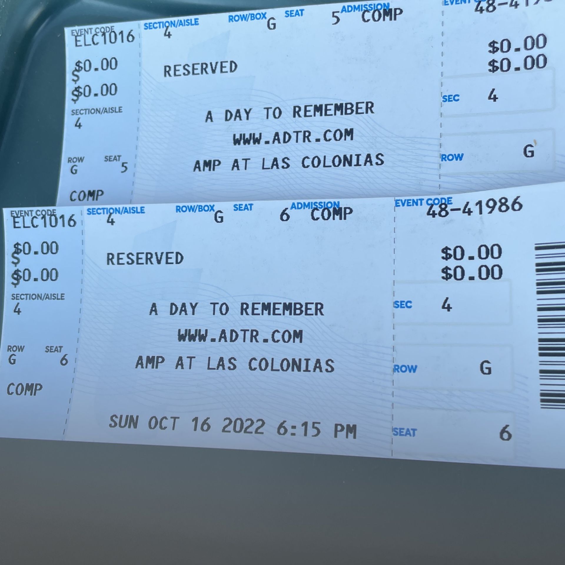 Tickets A Day To Remember 2x