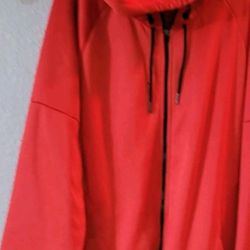 AND 1 Mens 2XL Zip Up Jacket Red, Armpit To Armpit 27" Length 31"